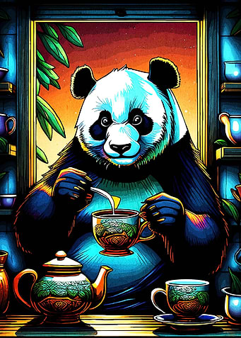Panda Enjoying Animal