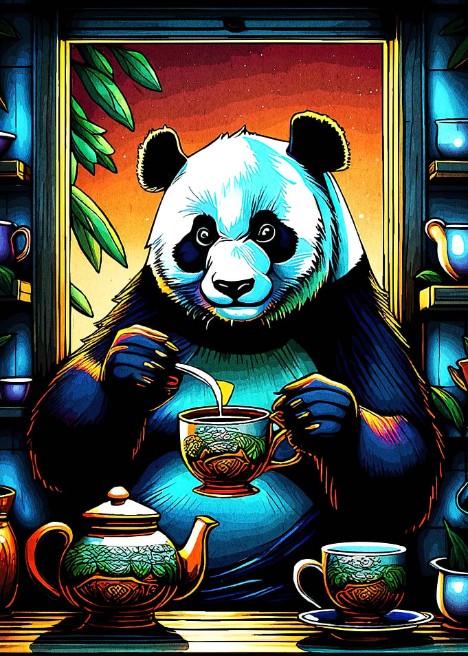 Panda Enjoying Animal