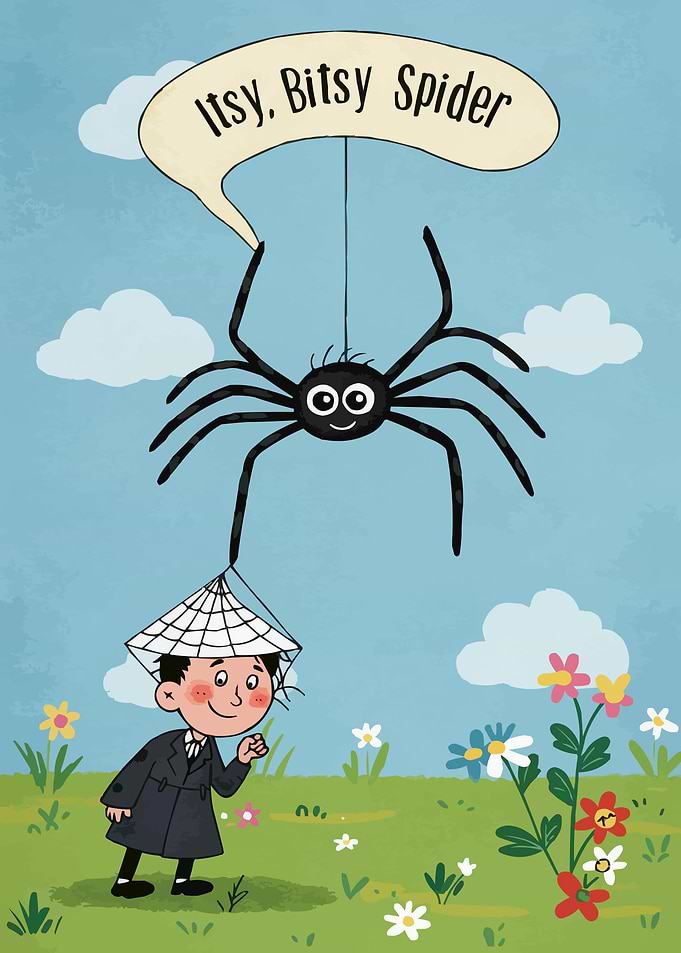 Itsy Bitsy Spider Illustration