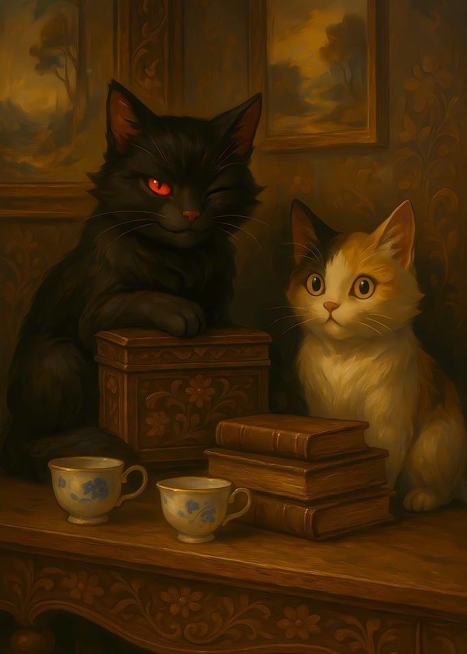 Cats, Books, and Tea Cups