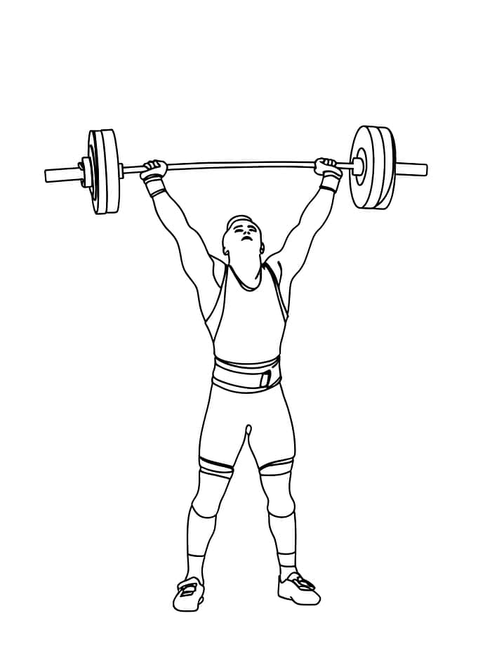 Weightlifter Minimalist Line Art