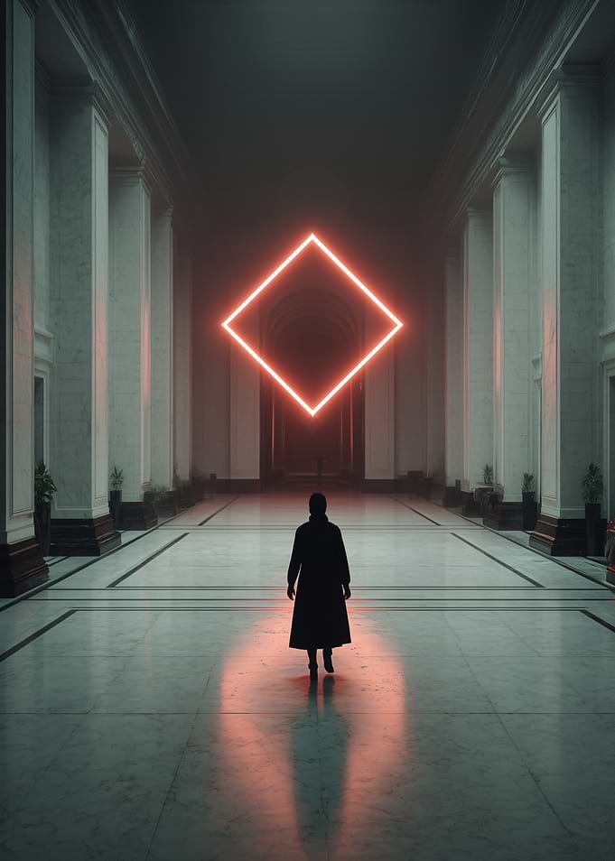 Neon Diamond Hallway