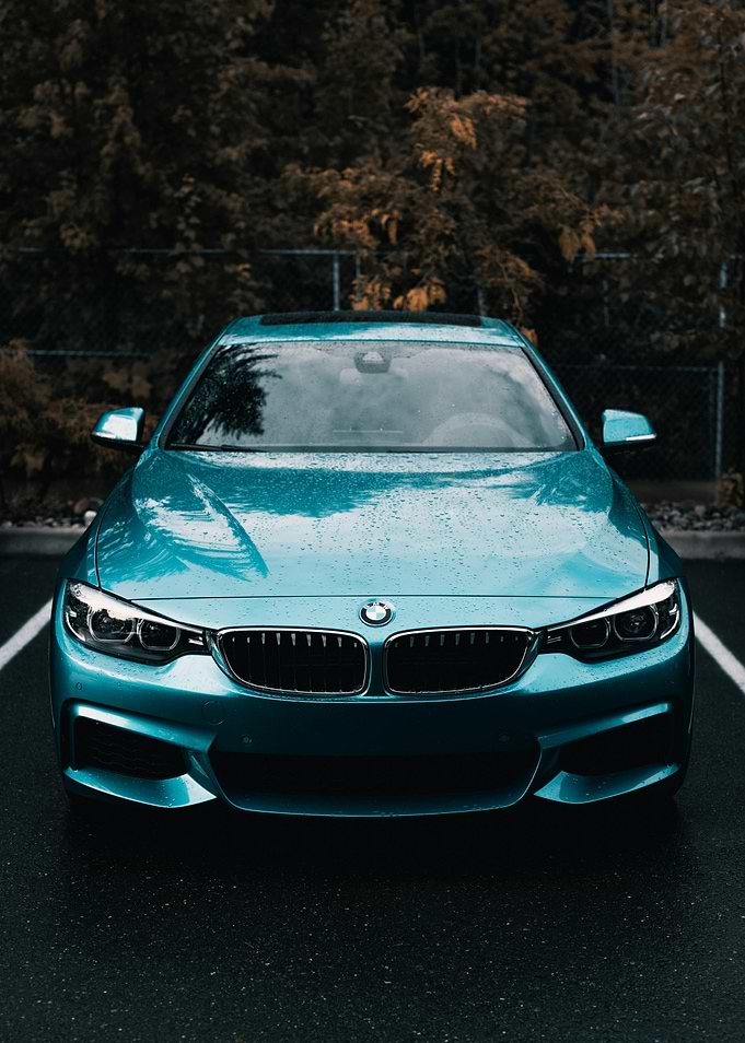 Teal BMW Front View