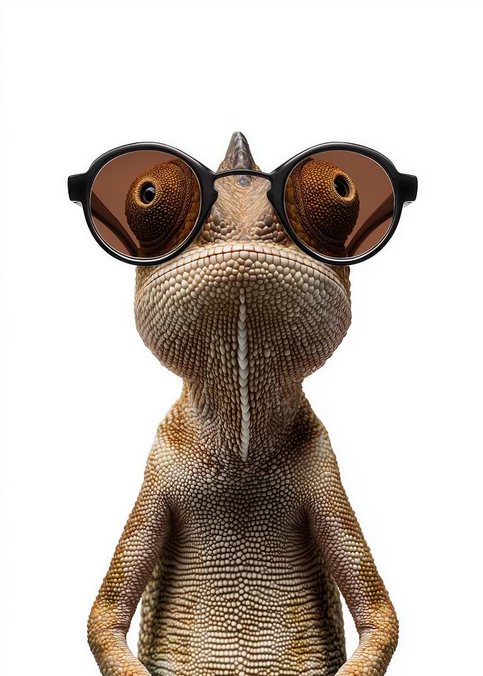Cool Chameleon with Sunglasses