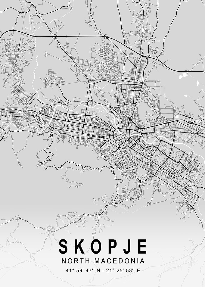Skopje Light City Map