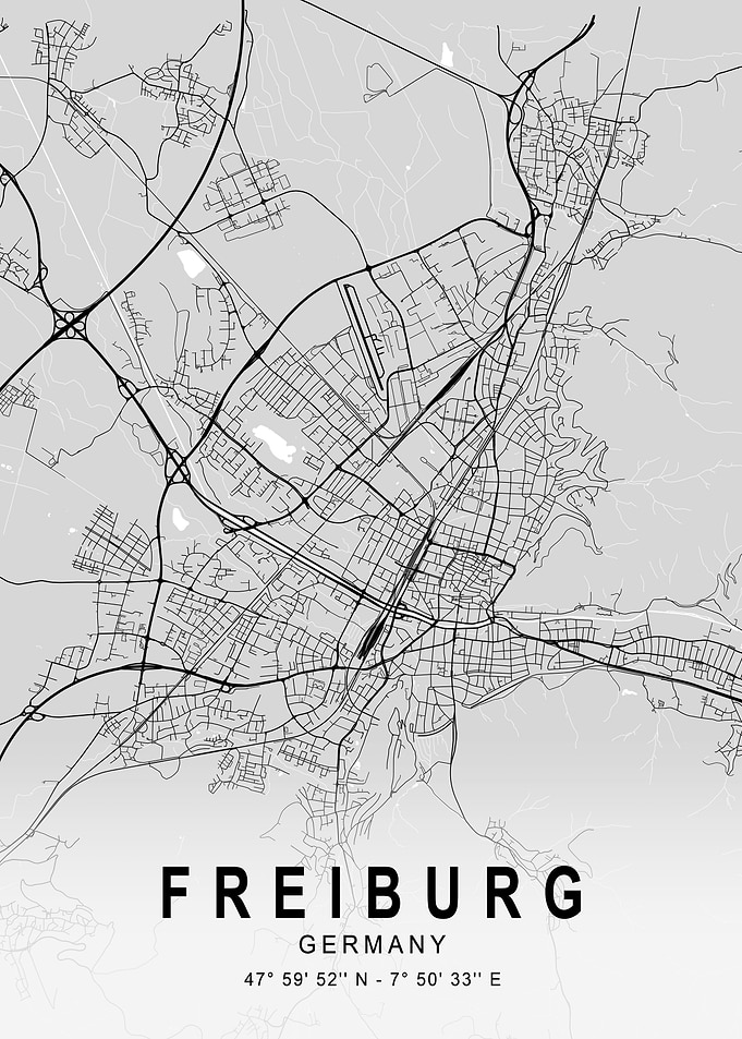 Freiburg Light City Map