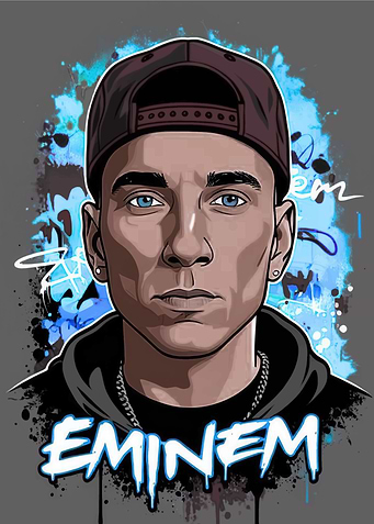 Eminem Portrait with Graffiti Style
