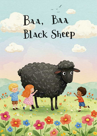 Baa, Baa, Black Sheep Illustration