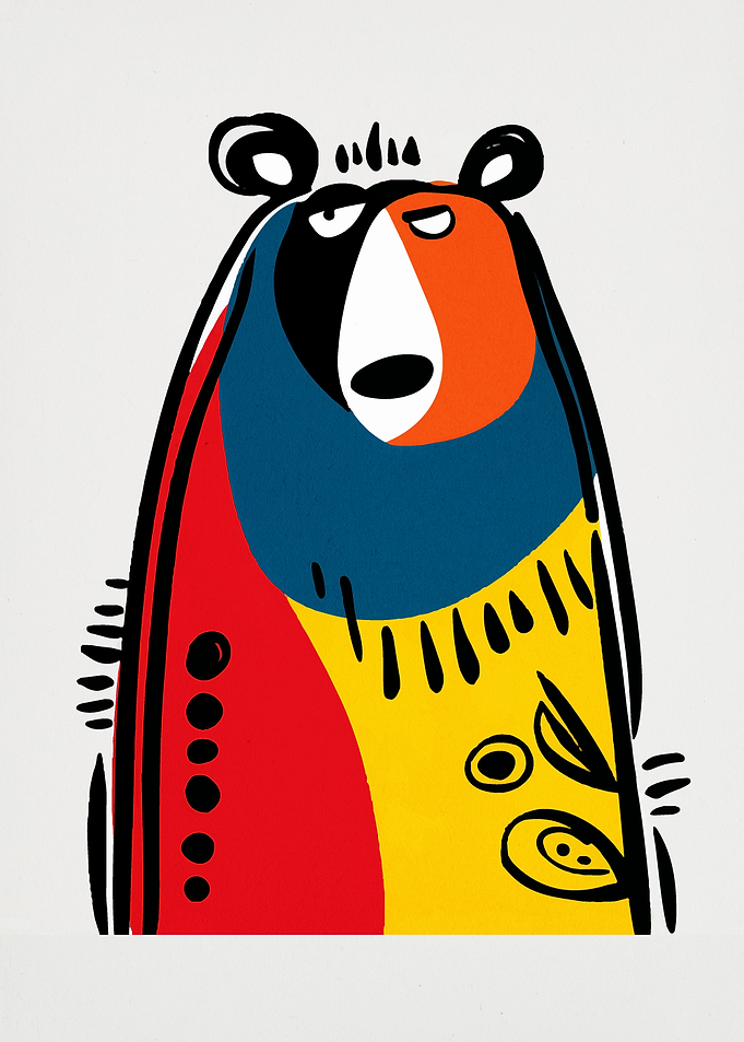 Abstract Colorful Bear Illustration