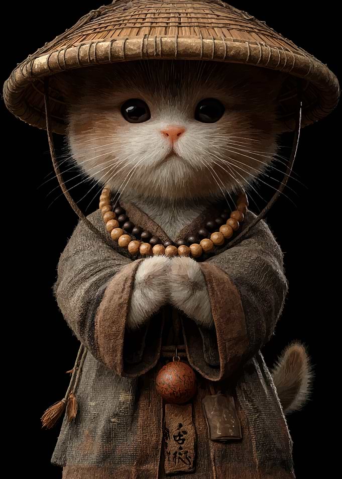 Monk Cat Portrait