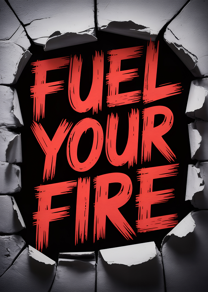 Fuel Your Fire Motivational Text Art
