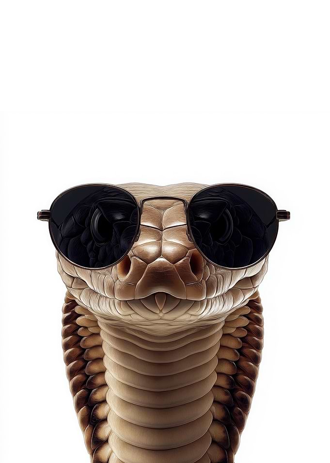 Cool King Cobra with Sunglasses