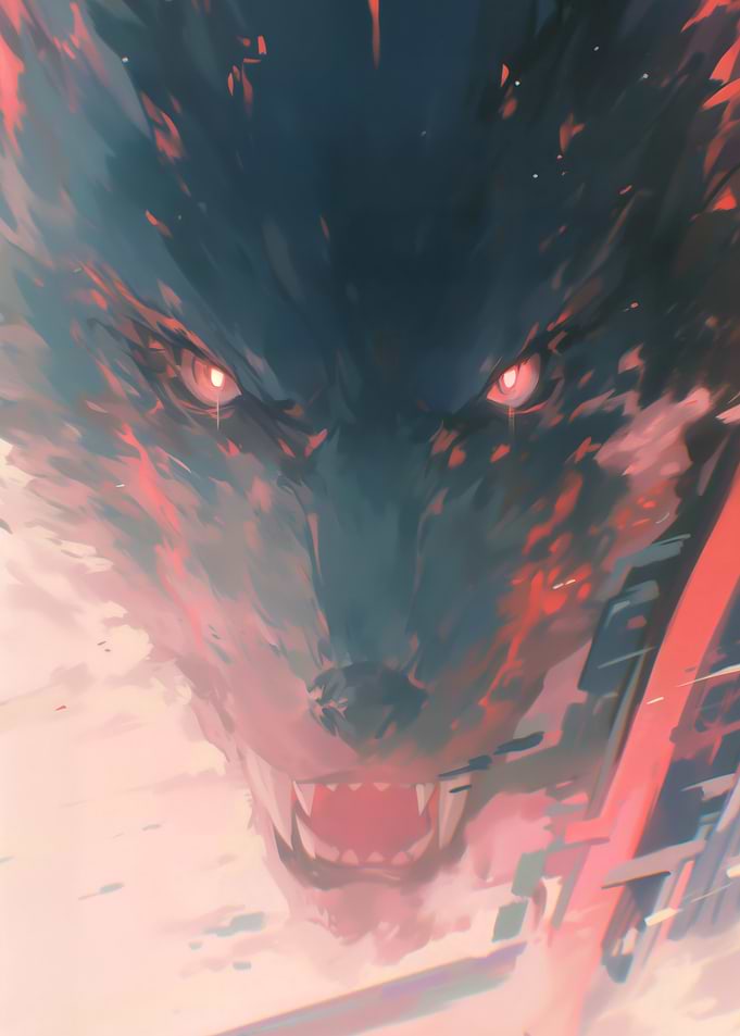 Fiery Wolf Digital Art