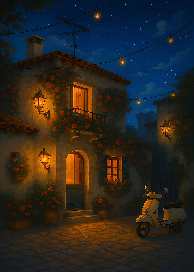 Moonlit Ride Through Italy