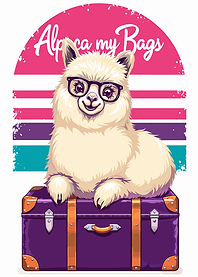 Alpaca my Bags Cartoon Illustration