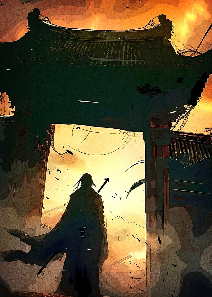 Samurai Silhouette Gate