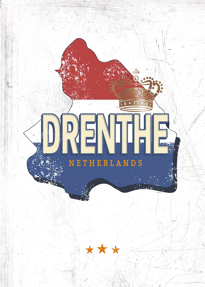 Drenthe Netherlands Dutch Map Souvenir