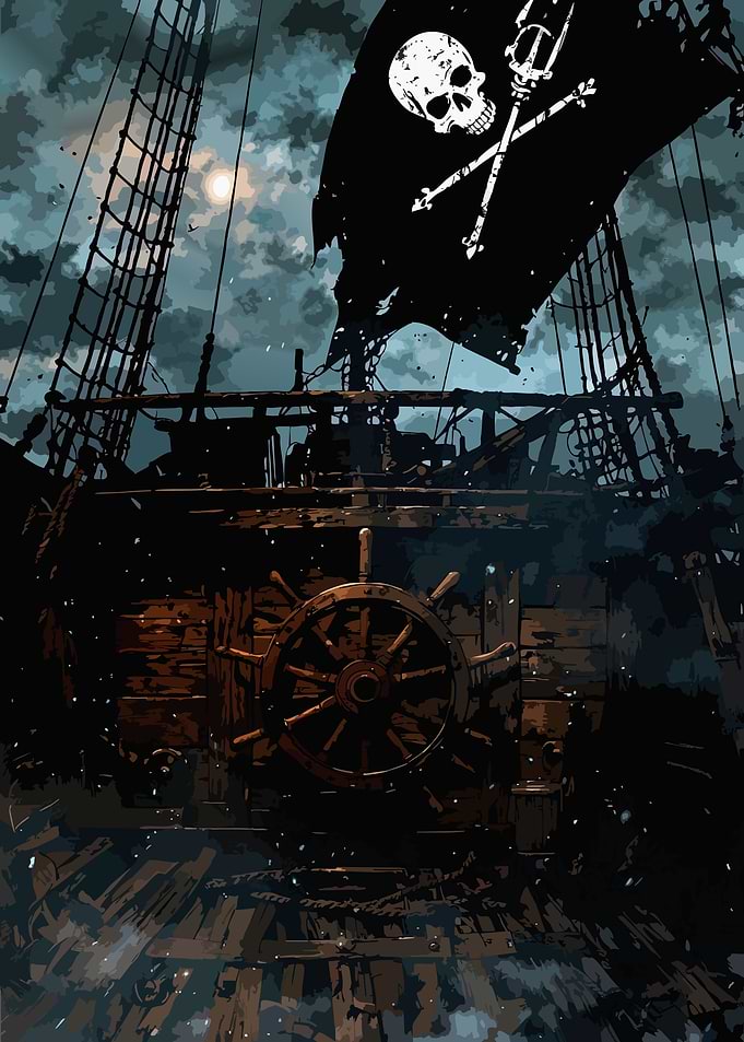 Pirate Ship at Night