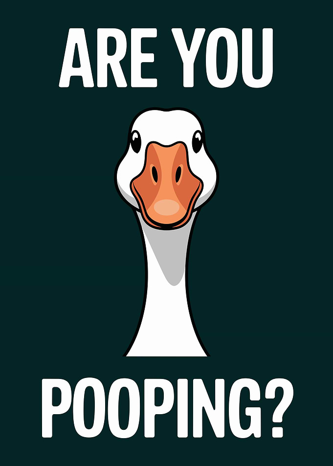 Are You Pooping? Goose Cartoon