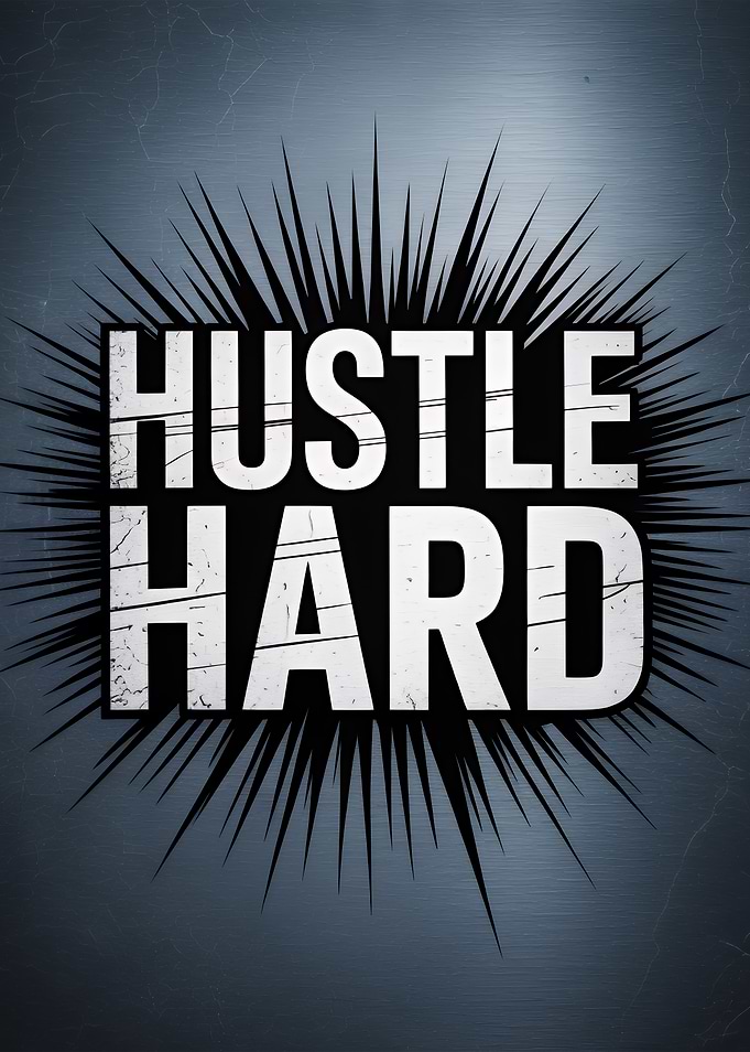 Hustle Hard Motivational Graphic