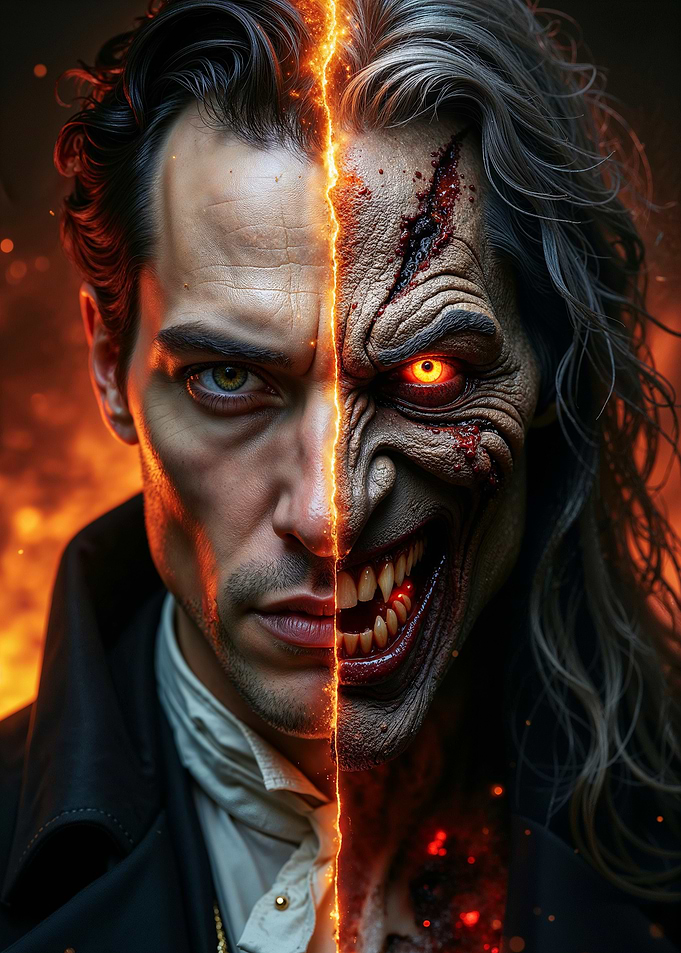 Half Human Half Monster Portrait