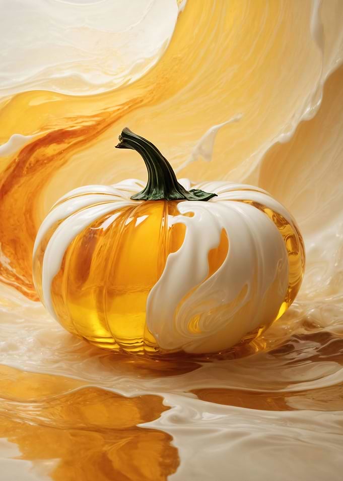 Abstract Orange Pumpkin - Modern Fall Art Print