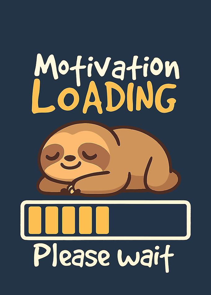 Motivation Loading Sloth Cartoon