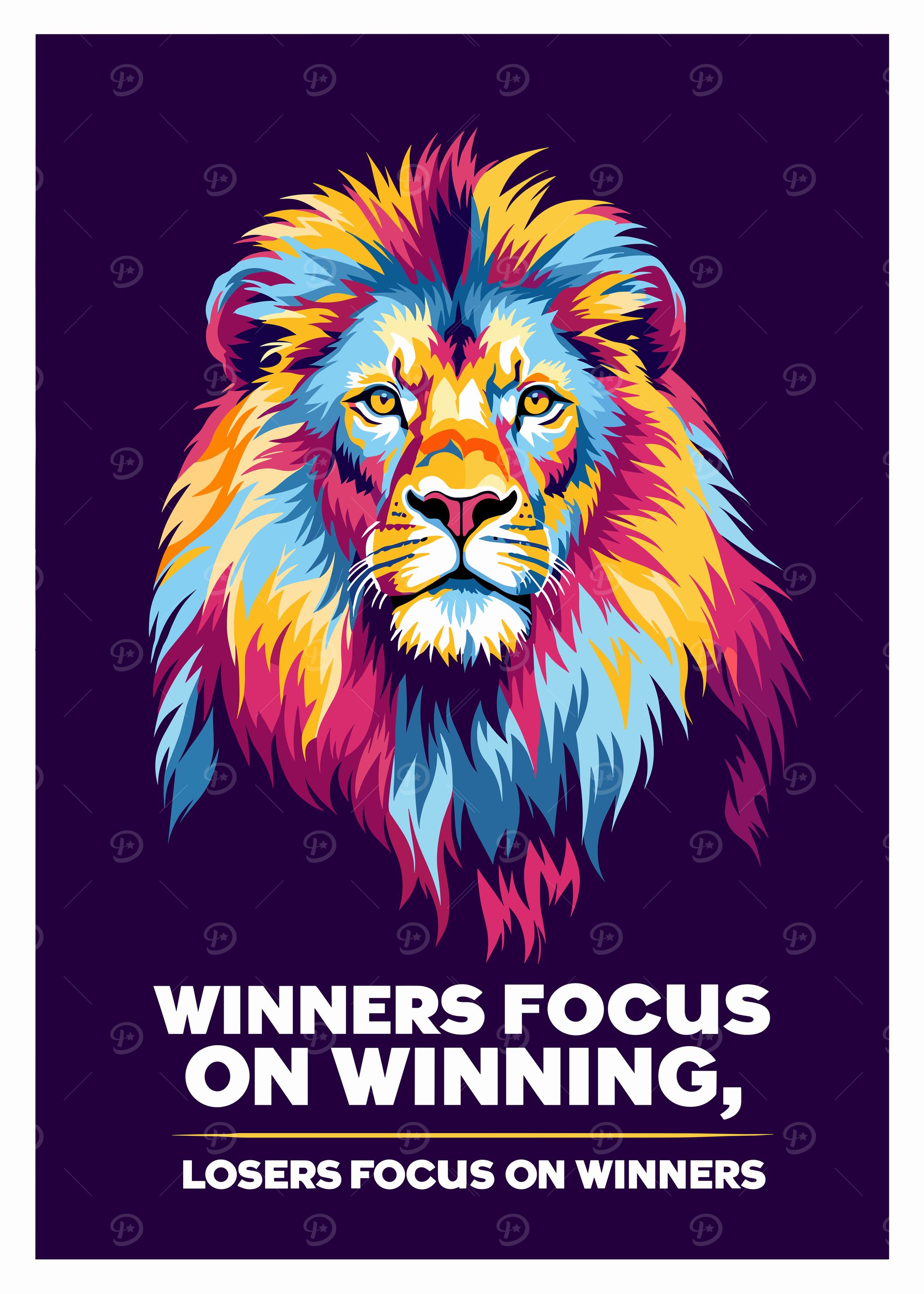 Colorful Lion Motivational Poster
