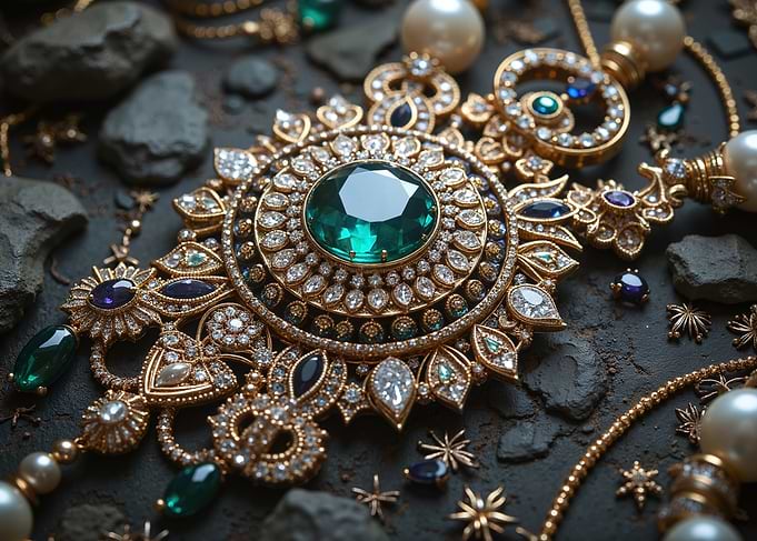 Emerald and Diamond Gold Necklace