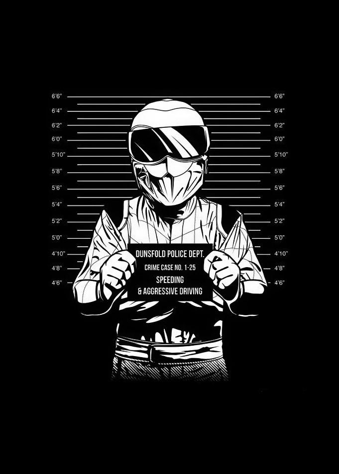 The Stig Mugshot - Speeding Offense