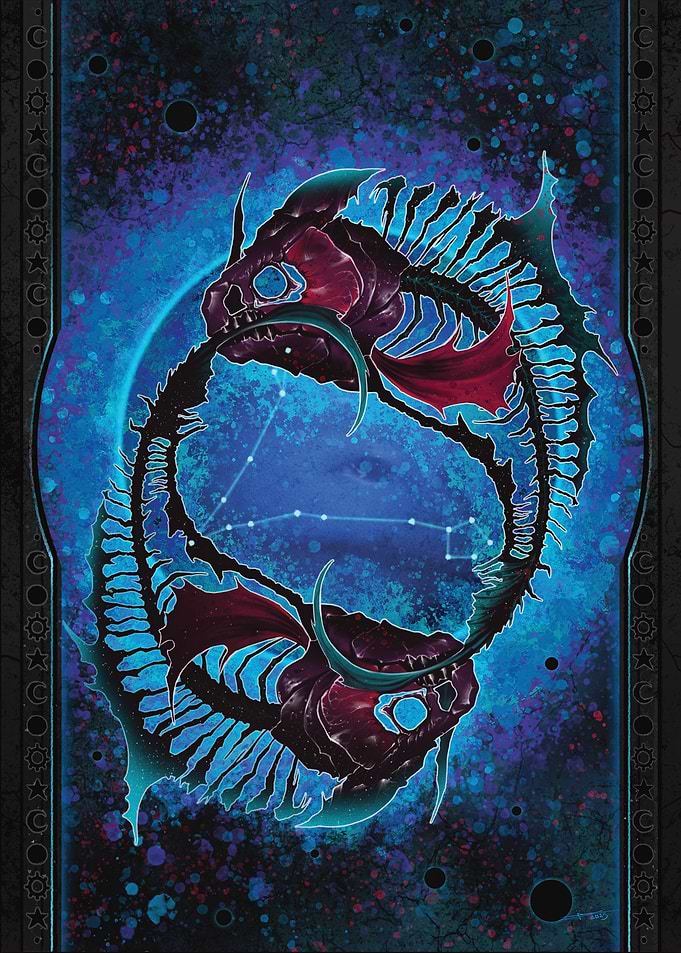 Dark horoscope Pisces - Fantasy illustration