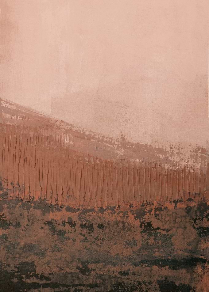 Abstract Landscape Painting in Earth Tones