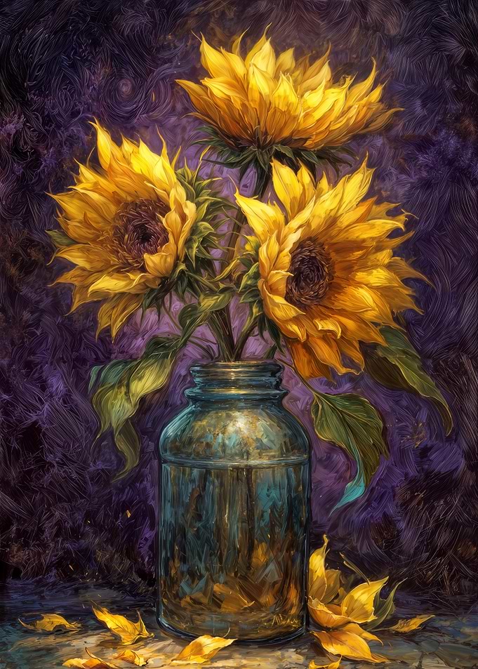 Sunflowers in a Jar Painting