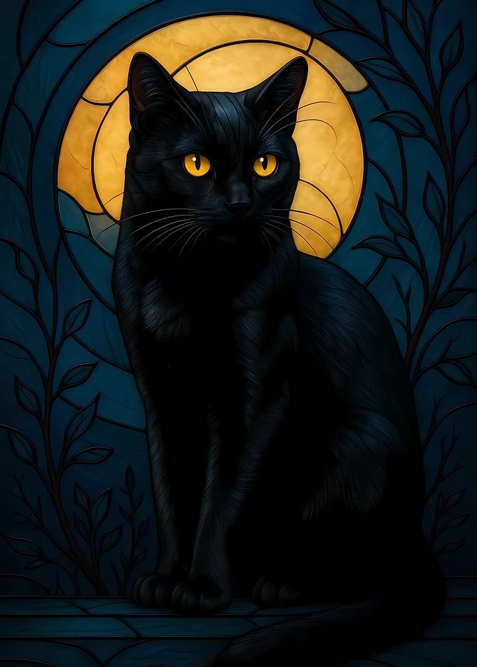 Elegant Black Cat Portrait