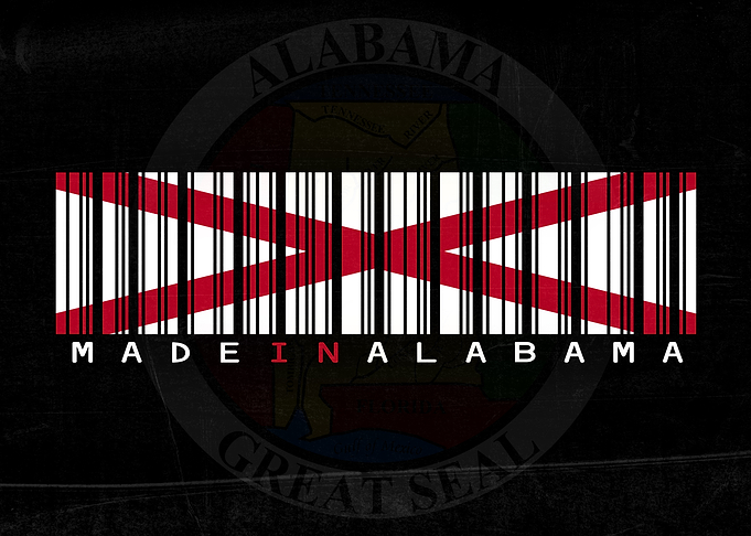 Made in Alabama Barcode Flag