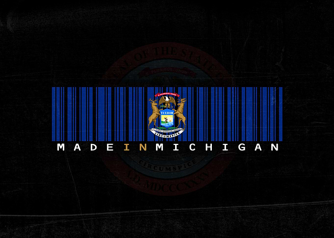 Made in Michigan Barcode Flag