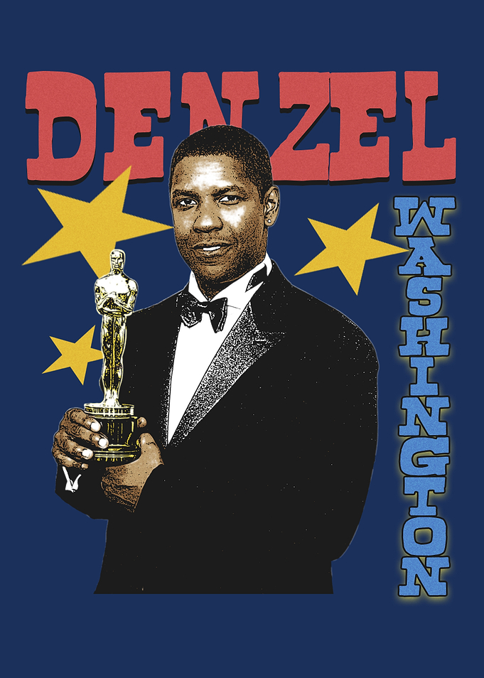 Denzel Washington with Oscar Award