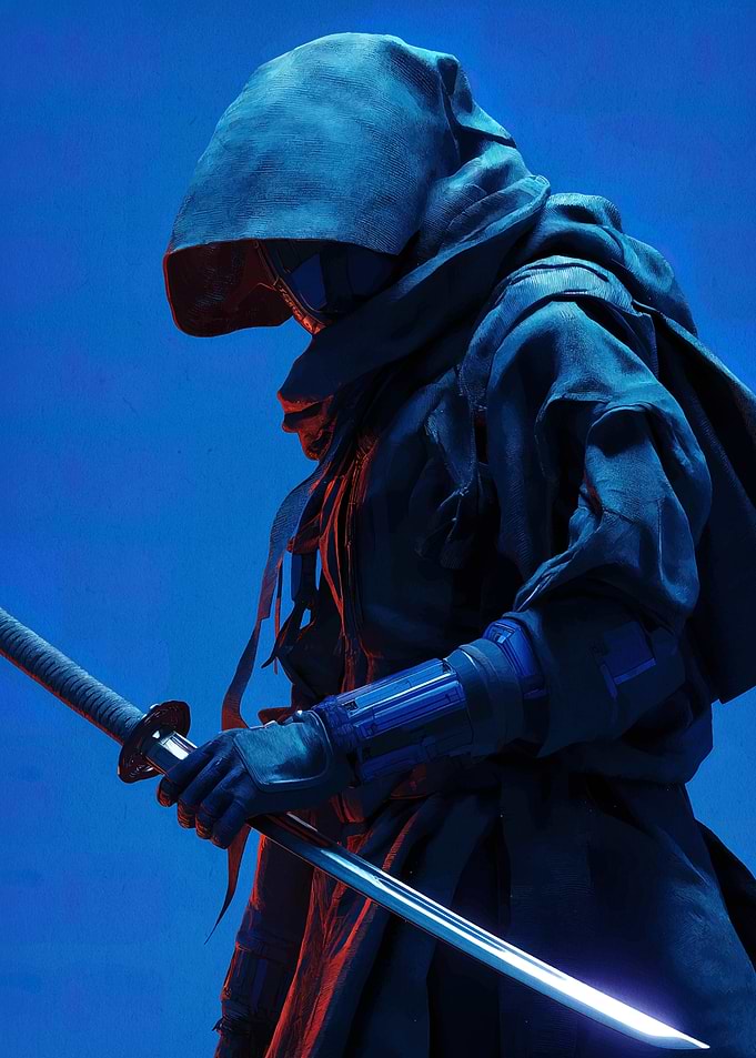Hooded Warrior with Katana