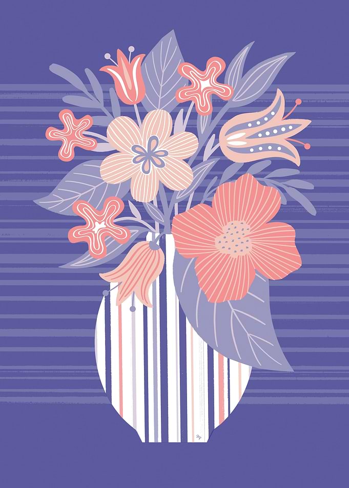 Purple Vase Flowers