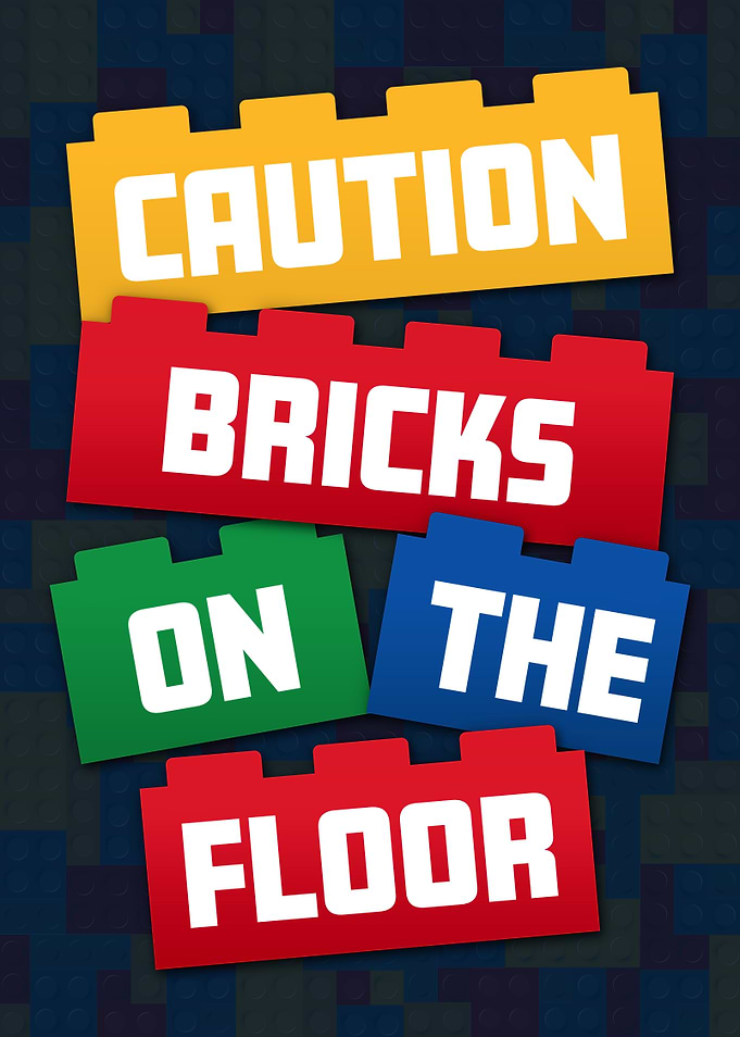 Caution Bricks on the Floor Poster