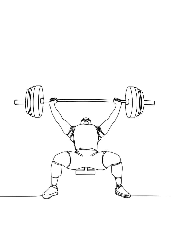 Weightlifter Minimalist Line Art