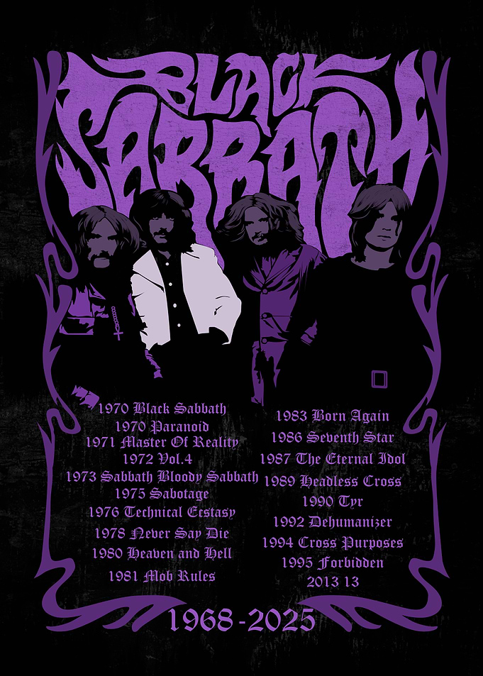 Black Sabbath album history poster