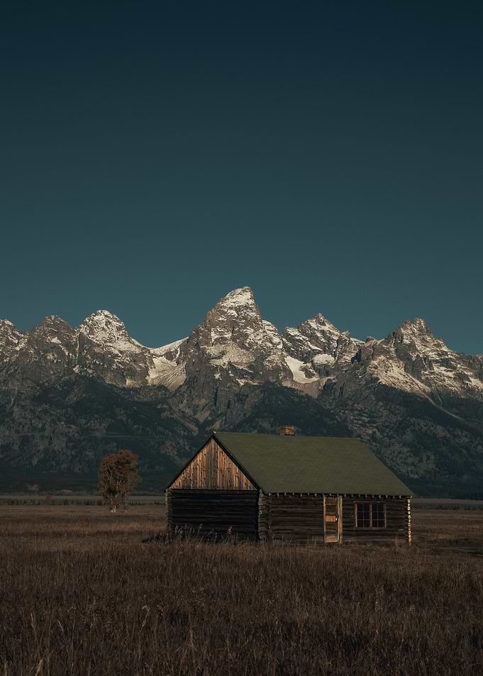 Cabin in the Mountains Landscape