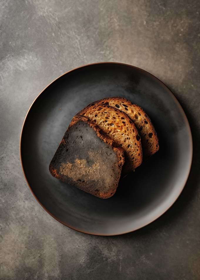Burnt Toast on Plate