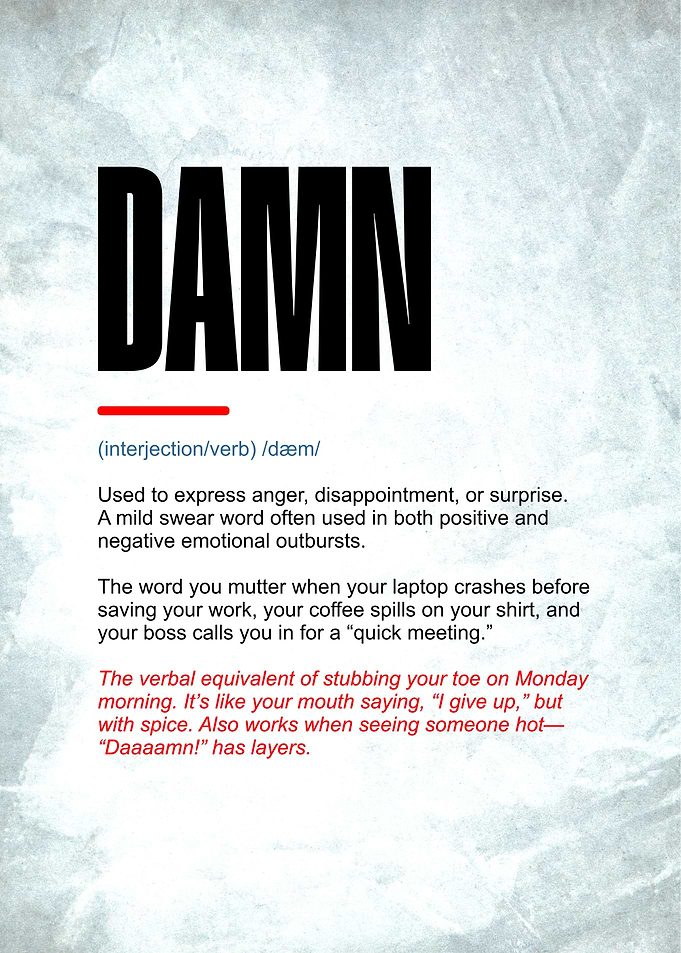 Damn Definition Text Art
