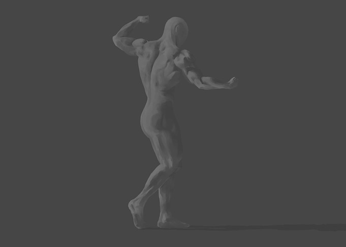 Monochrome Muscular Figure Study
