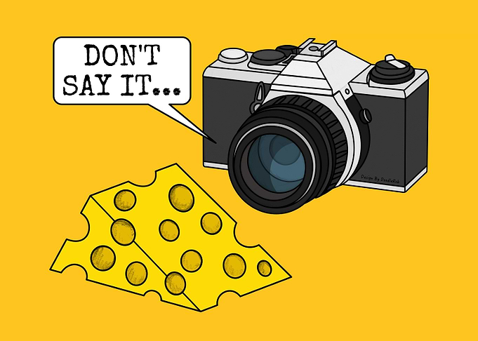 Retro Camera and Cheese, Photographer Funny