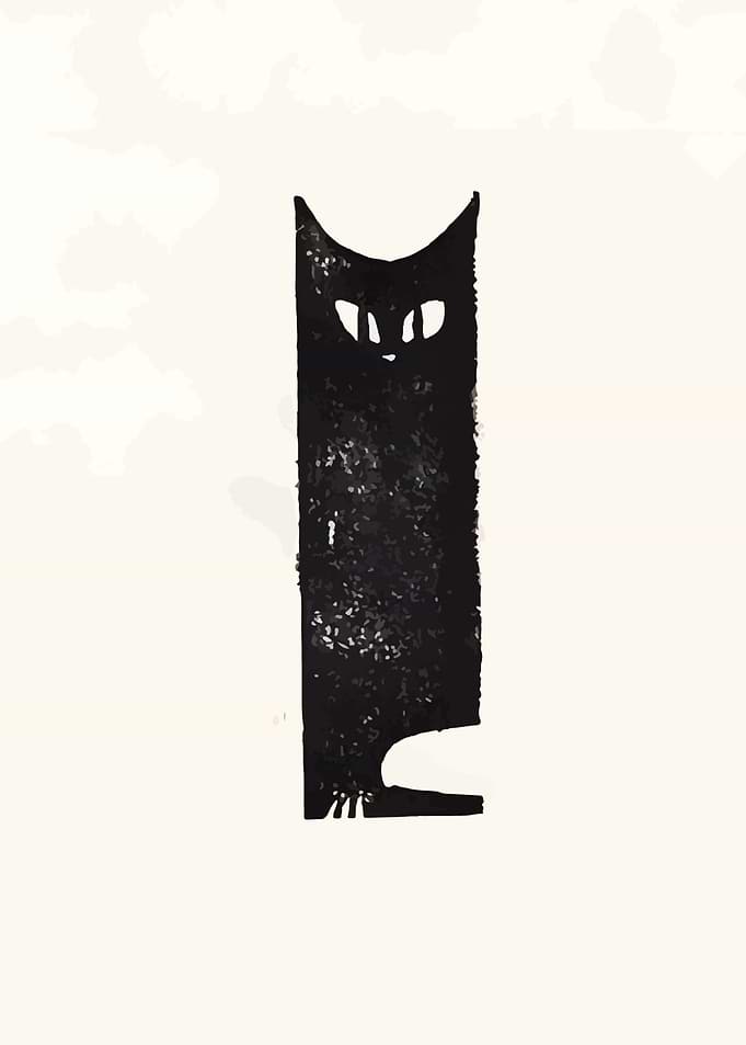 Abstract Black Cat Illustration
