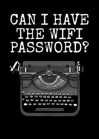 Can I Have The Wifi Password? Vintage Typewriter Funny