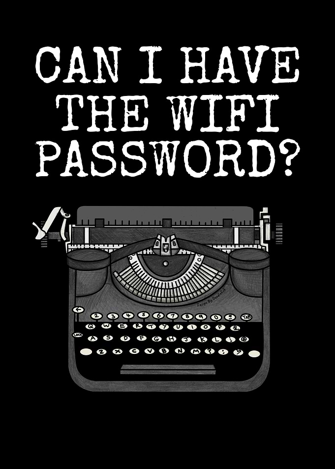 Can I Have The Wifi Password? Vintage Typewriter Funny